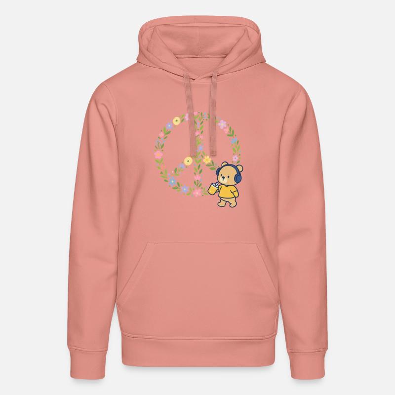 Paix Fleurs Fleurs - Sweat à capuche bio DRUMMER Stanley/Stella Unisexe - rose poudré