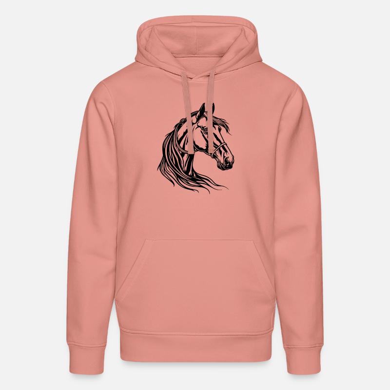 Cheval Tête de cheval - Sweat à capuche bio DRUMMER Stanley/Stella Unisexe - rose poudré