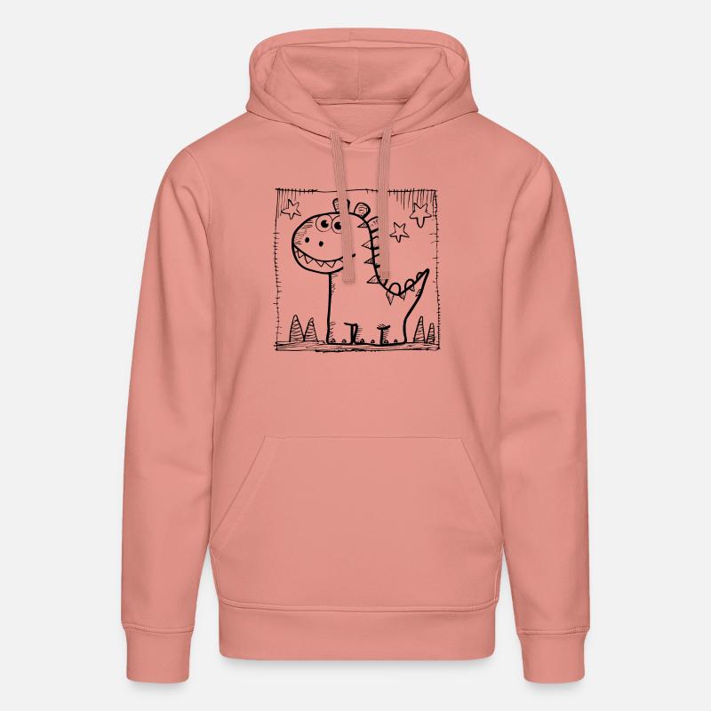 Dinosaure Dino - Sweat à capuche bio DRUMMER Stanley/Stella Unisexe - rose poudré