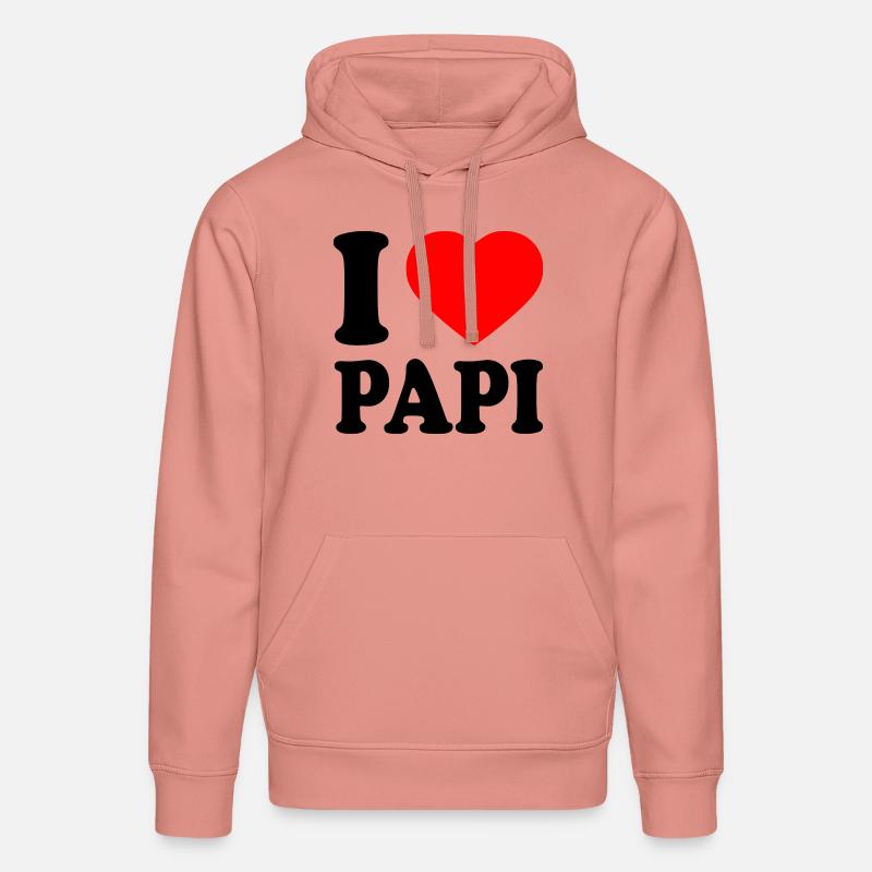 I love papi - Sweat à capuche bio DRUMMER Stanley/Stella Unisexe - rose poudré