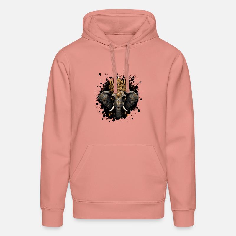 Animal de la couronne d’éléphant - Sweat à capuche bio DRUMMER Stanley/Stella Unisexe - rose poudré