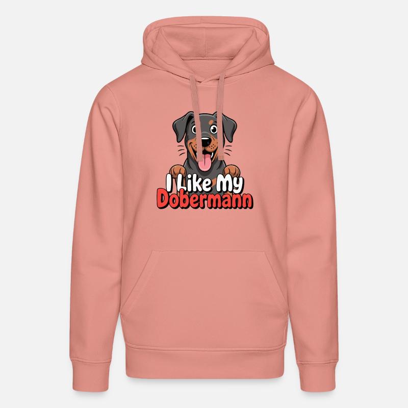 J’aime mon chien Doberman Love - Sweat à capuche bio DRUMMER Stanley/Stella Unisexe - rose poudré