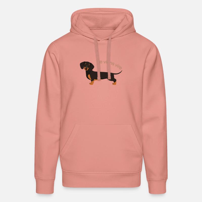 Teckel mignon avec texte français - Sweat à capuche bio DRUMMER Stanley/Stella Unisexe - rose poudré
