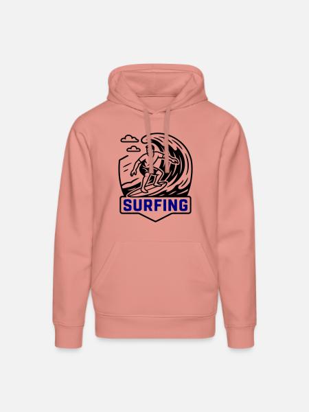 Surfing Symbol Surfer - Stanley/Stella DRUMMER Unisex Organic Hoodie - canyon pink