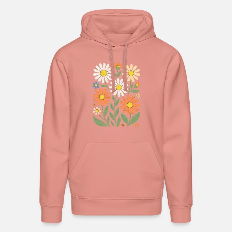 Boho Retro Gänseblümchen Muster Retro - Stanley/Stella Unisex Bio-Hoodie DRUMMER  - Altrosa