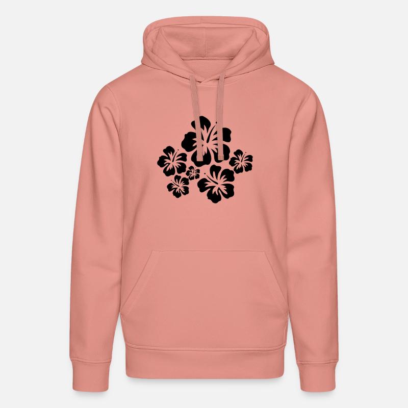 Tropical Hibiscus fleur - Sweat à capuche bio DRUMMER Stanley/Stella Unisexe - rose poudré