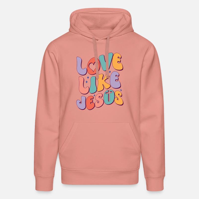 Aimer comme Jésus - Sweat à capuche bio DRUMMER Stanley/Stella Unisexe - rose poudré