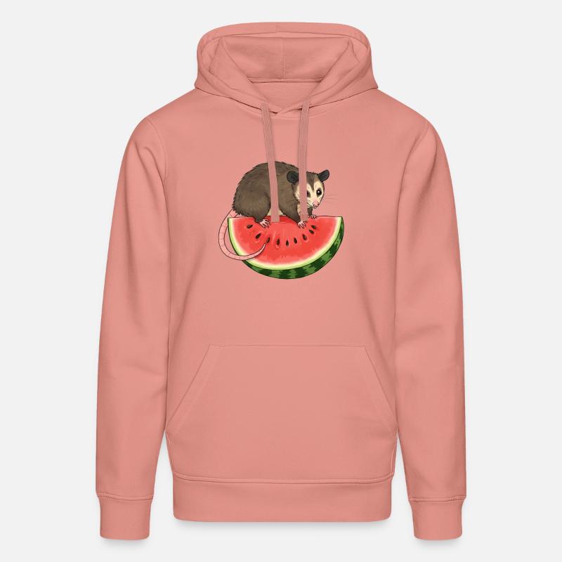 Opossum à la pastèque - Sweat à capuche bio DRUMMER Stanley/Stella Unisexe - rose poudré