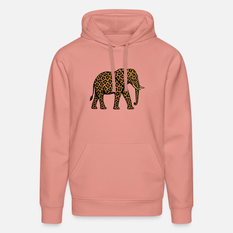 Motif léopard éléphant - Sweat à capuche bio DRUMMER Stanley/Stella Unisexe - rose poudré