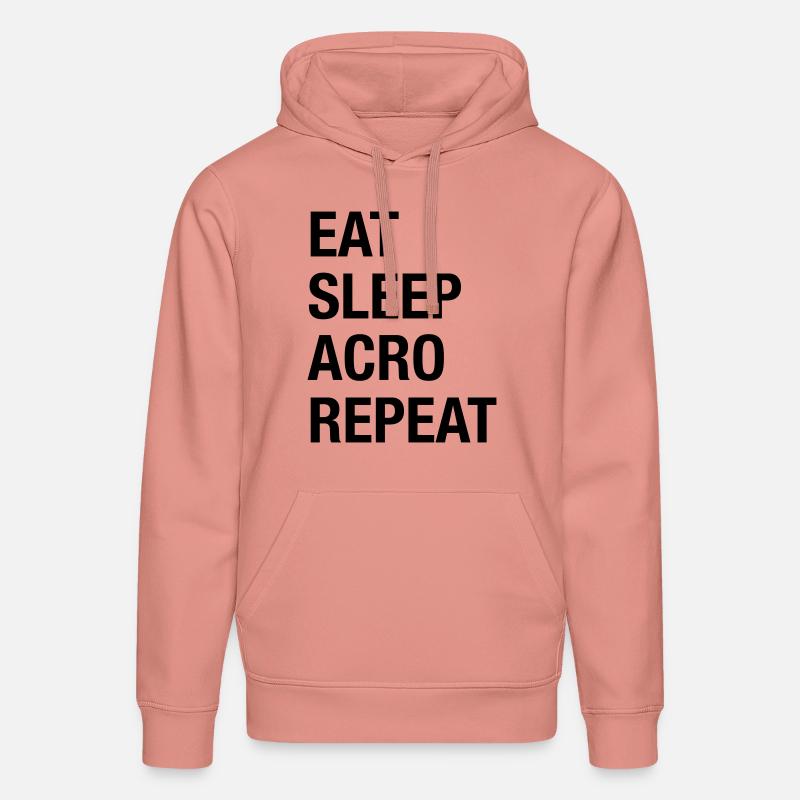 Eat Sleep Acro Repeat - Sweat à capuche bio DRUMMER Stanley/Stella Unisexe - rose poudré