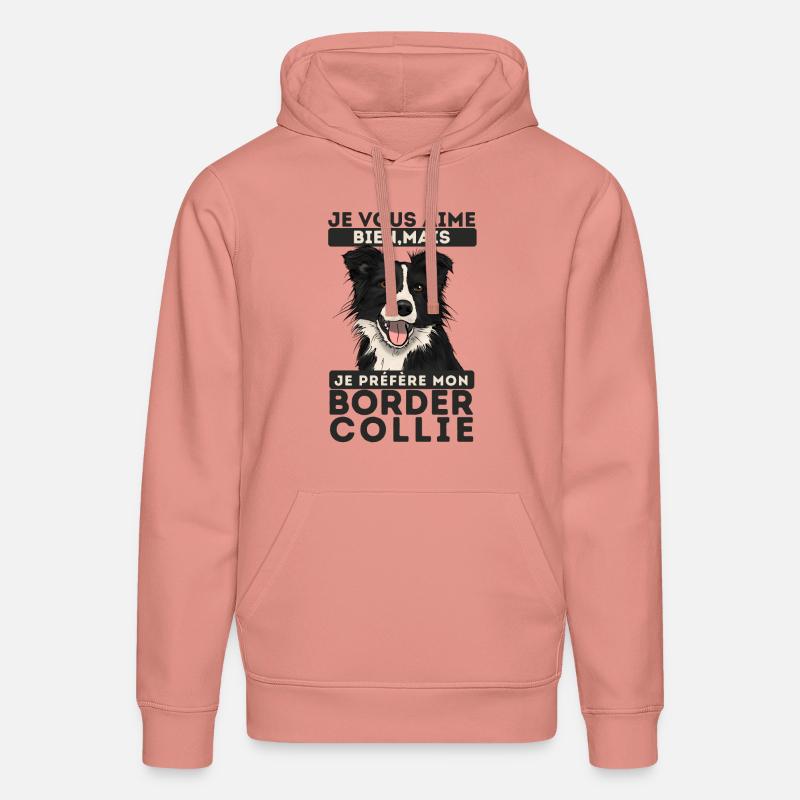 je préfère mon Border collie 1 - Sweat à capuche bio DRUMMER Stanley/Stella Unisexe - rose poudré