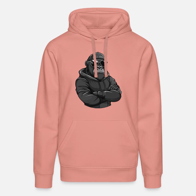 Gorilla Tier Comic - Stanley/Stella Unisex Bio-Hoodie DRUMMER  - Altrosa