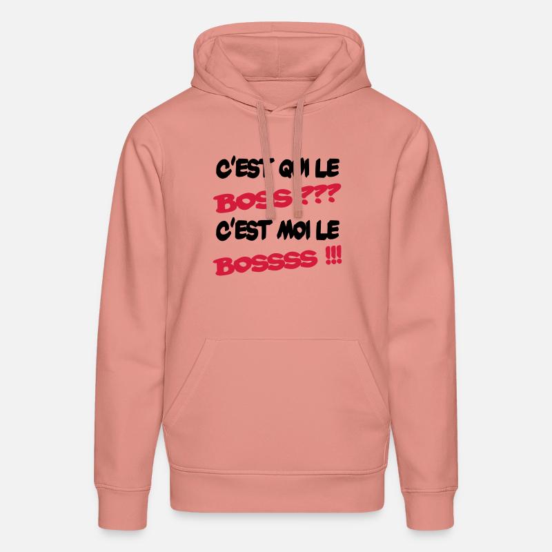 C'est qui le boss ? - Sweat à capuche bio DRUMMER Stanley/Stella Unisexe - rose poudré