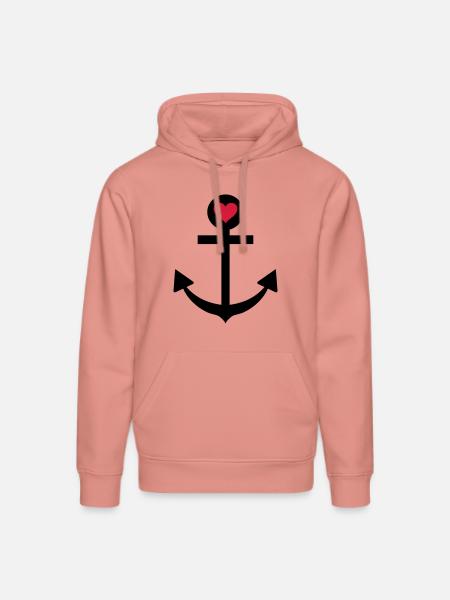 anchor captain star love - Stanley/Stella DRUMMER Unisex Organic Hoodie - canyon pink