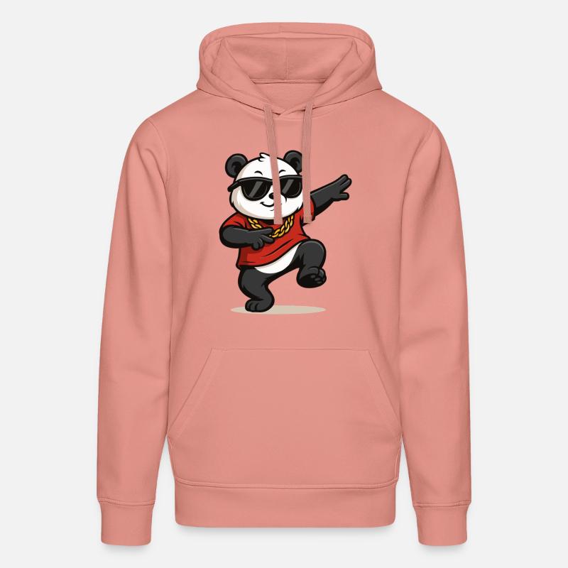 Panda Comic Dance - Sweat à capuche bio DRUMMER Stanley/Stella Unisexe - rose poudré