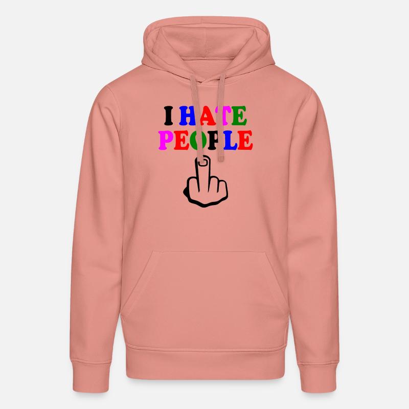 I hate people - Sweat à capuche bio DRUMMER Stanley/Stella Unisexe - rose poudré