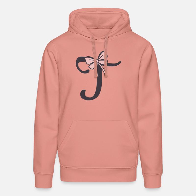 Ruban Lettre T Initiale - Sweat à capuche bio DRUMMER Stanley/Stella Unisexe - rose poudré