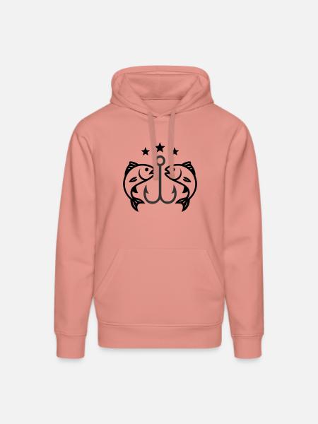 Fish hook fish - Stanley/Stella DRUMMER Unisex Organic Hoodie - canyon pink