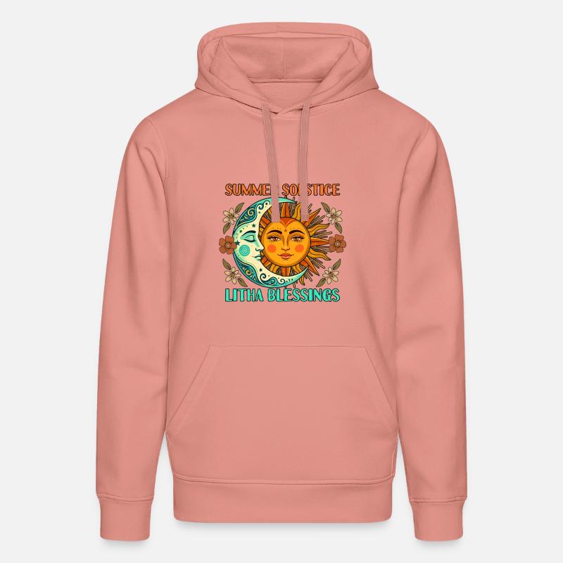 Litha Pagan Solstice d’été Midsommar - Sweat à capuche bio DRUMMER Stanley/Stella Unisexe - rose poudré