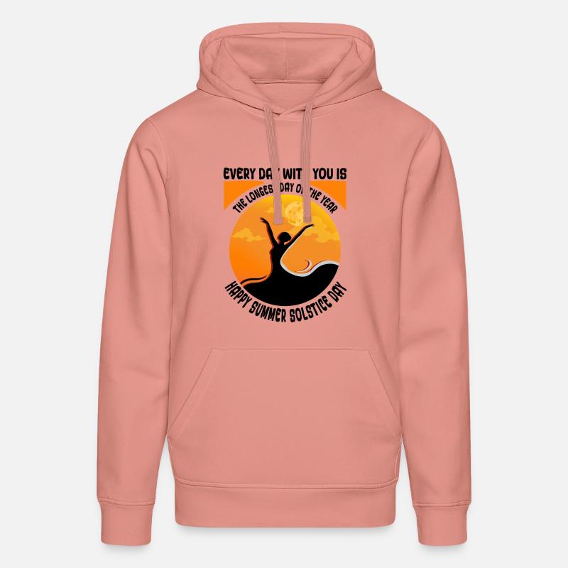 Litha Pagan Solstice d’été Midsommar - Sweat à capuche bio DRUMMER Stanley/Stella Unisexe - rose poudré