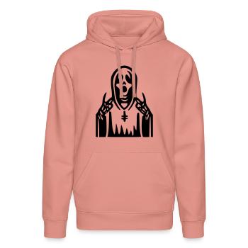 Schrei-Priester - Stanley/Stella Unisex Bio-Hoodie DRUMMER  - Altrosa - Vorne - Liana (172cm) & Jaron (178cm)