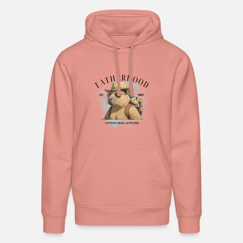 Paternité – Mode Capypapa : Activé - Sweat à capuche bio DRUMMER Stanley/Stella Unisexe - rose poudré