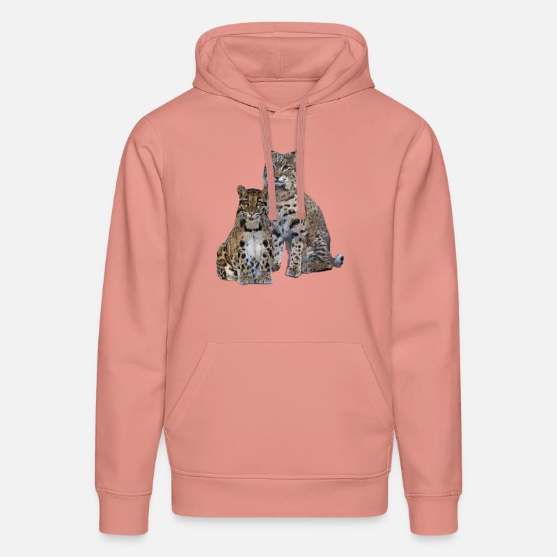 Panthère nébuleuse et lynx - Sweat à capuche bio DRUMMER Stanley/Stella Unisexe - rose poudré