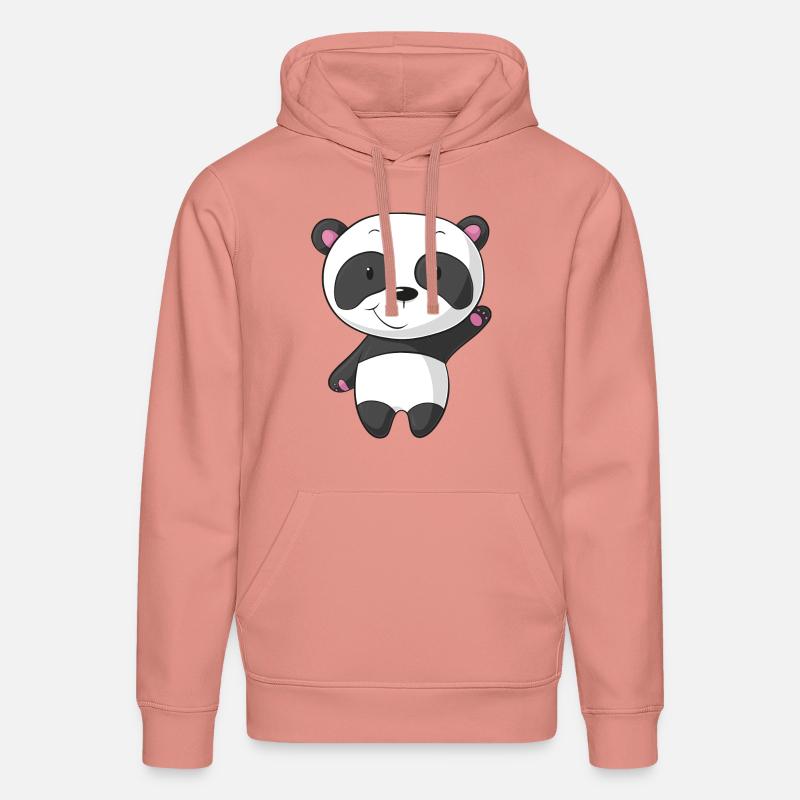 Santander ondulant Comic Panda - Sweat à capuche bio DRUMMER Stanley/Stella Unisexe - rose poudré