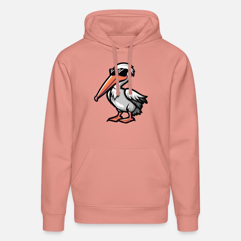 Pélican oiseau bande dessinée Cool - Sweat à capuche bio DRUMMER Stanley/Stella Unisexe - rose poudré
