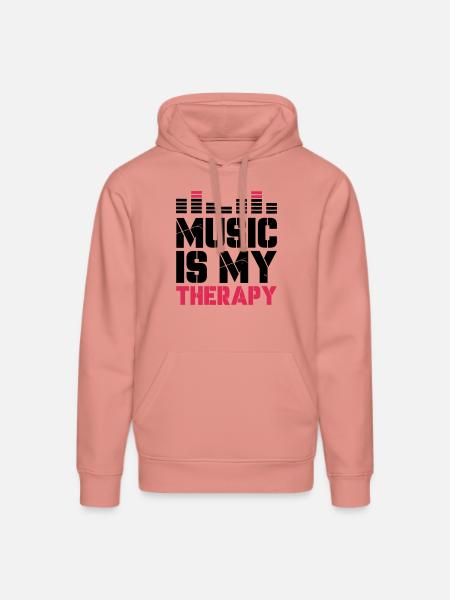 music is my therapy - Stanley/Stella DRUMMER Unisex Organic Hoodie - canyon pink