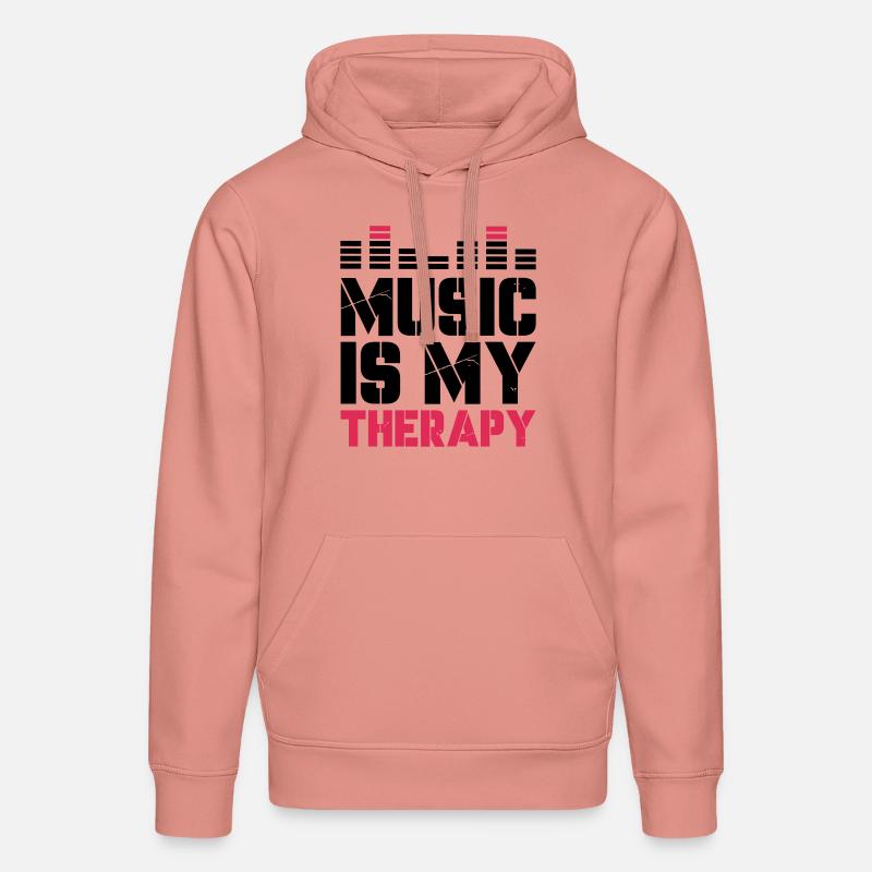 La musique est ma thérapie - Sweat à capuche bio DRUMMER Stanley/Stella Unisexe - rose poudré