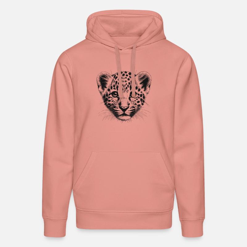 Léopard - Sweat à capuche bio DRUMMER Stanley/Stella Unisexe - rose poudré