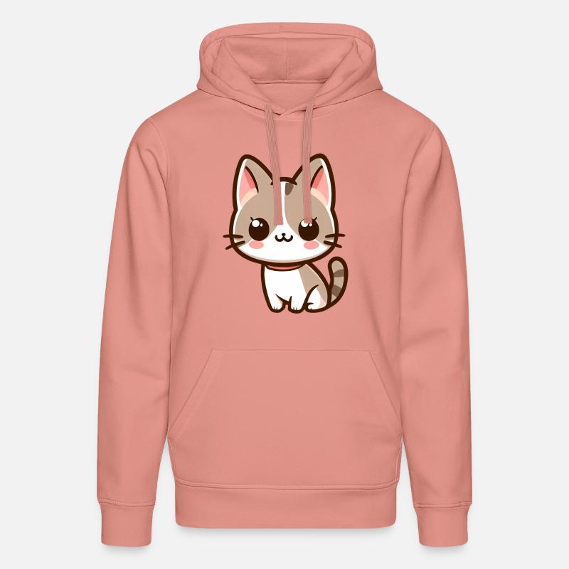 Chat souriant mignon - Sweat à capuche bio DRUMMER Stanley/Stella Unisexe - rose poudré