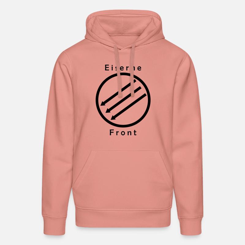 Front d’Eiserne - Drei Pfeile - Sweat à capuche bio DRUMMER Stanley/Stella Unisexe - rose poudré