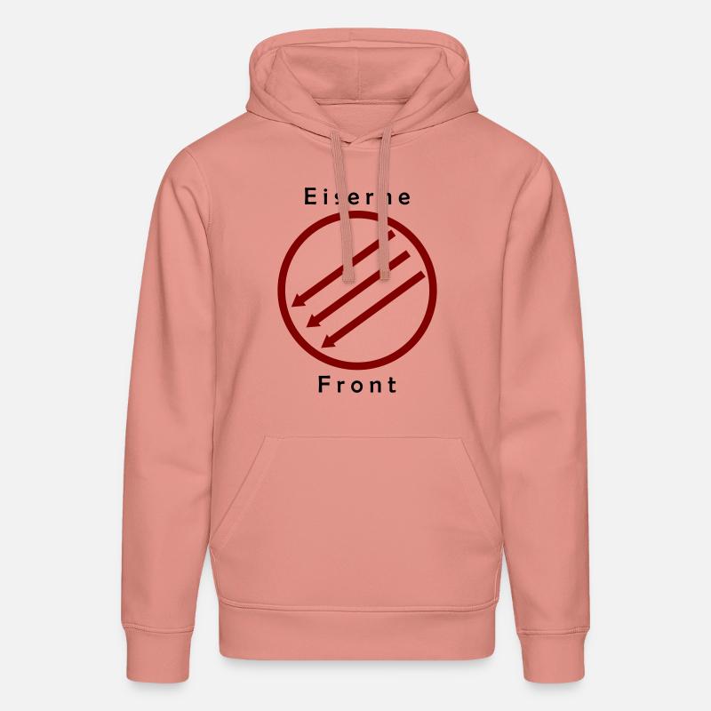 Front d’Eiserne - Drei Pfeile - Sweat à capuche bio DRUMMER Stanley/Stella Unisexe - rose poudré
