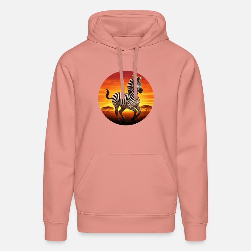 Zèbre au lever du soleil - Sweat à capuche bio DRUMMER Stanley/Stella Unisexe - rose poudré