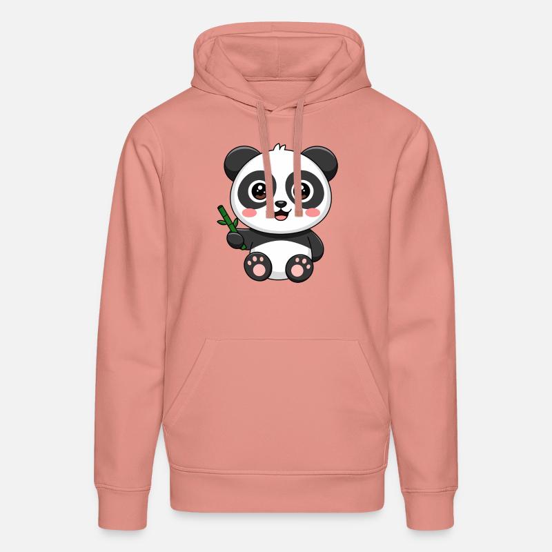 Mignon bébé panda avec bambou - Sweat à capuche bio DRUMMER Stanley/Stella Unisexe - rose poudré
