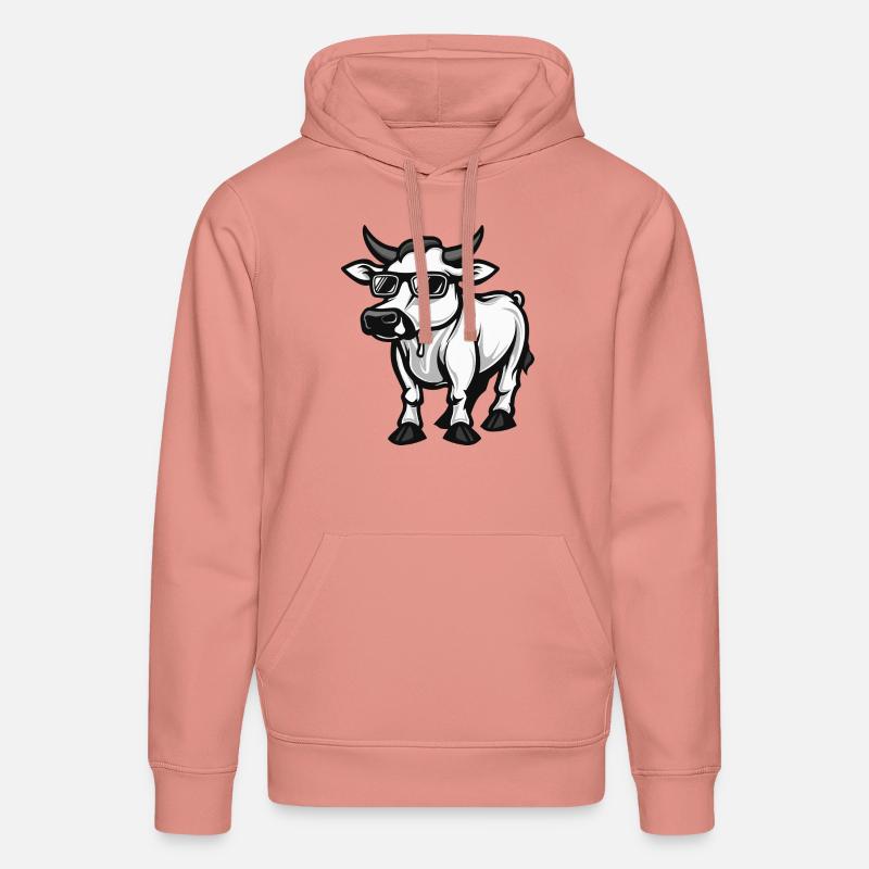 Vache Cool Bande Dessinée - Sweat à capuche bio DRUMMER Stanley/Stella Unisexe - rose poudré