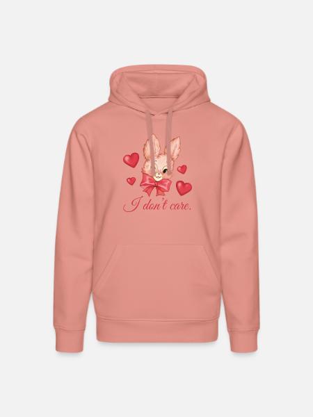 I Don't Care Bunny - Stanley/Stella DRUMMER Unisex Organic Hoodie - canyon pink