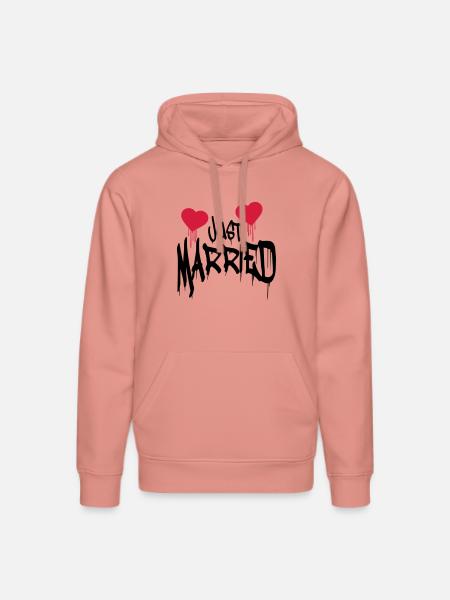 Just married Logo funny herzblut - Stanley/Stella DRUMMER Unisex Organic Hoodie - canyon pink