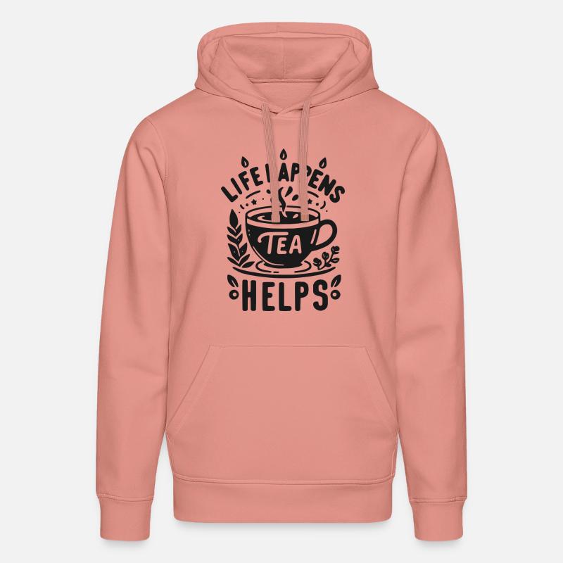 Life Happens Le thé aide - Sweat à capuche bio DRUMMER Stanley/Stella Unisexe - rose poudré