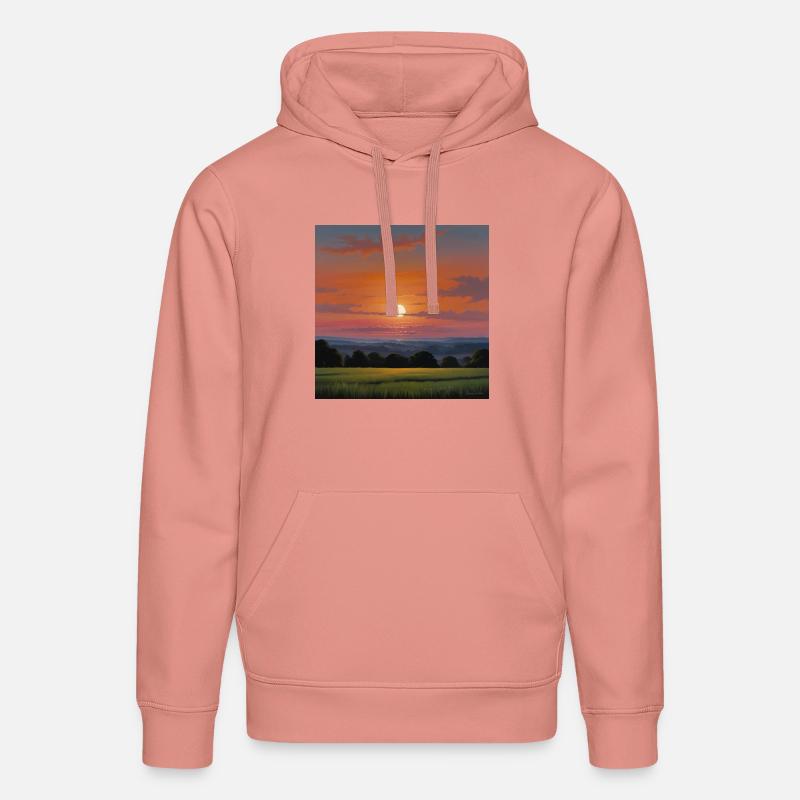 Paysage Coucher De Soleil - Sweat à capuche bio DRUMMER Stanley/Stella Unisexe - rose poudré