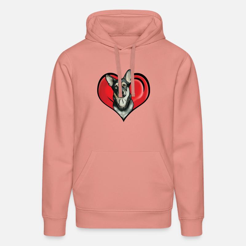 Comic Deutscher Schäferhund im Herz - Stanley/Stella Unisex Bio-Hoodie DRUMMER  - Altrosa
