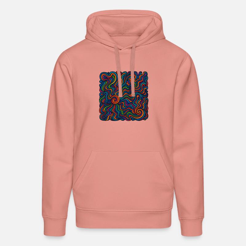Graphismes psychédéliques - Sweat à capuche bio DRUMMER Stanley/Stella Unisexe - rose poudré