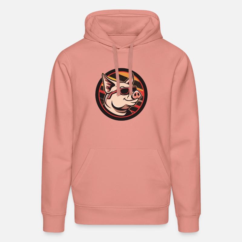 Schwein Comic Cool - Stanley/Stella Unisex Bio-Hoodie DRUMMER  - Altrosa