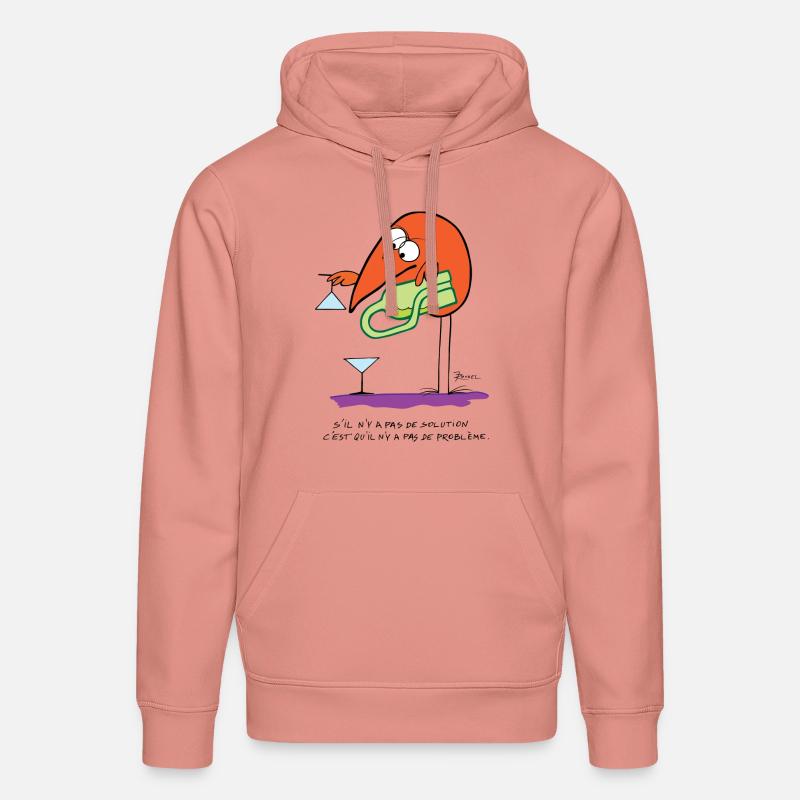 Pas de solution pas de problème - Sweat à capuche bio DRUMMER Stanley/Stella Unisexe - rose poudré
