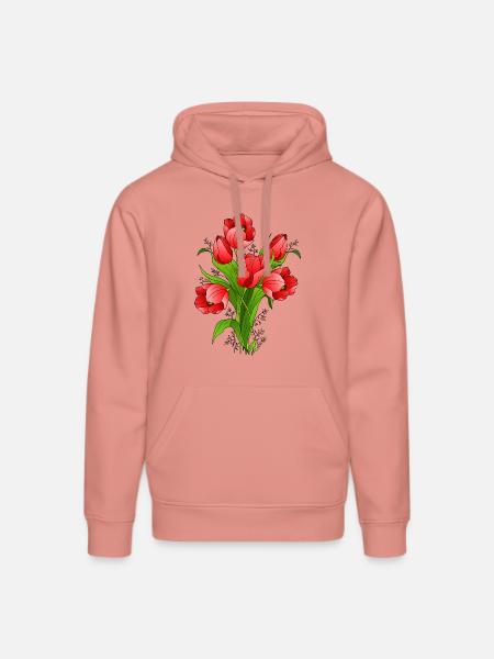 Blumen - Stanley/Stella Unisex Bio-Hoodie DRUMMER - Altrosa