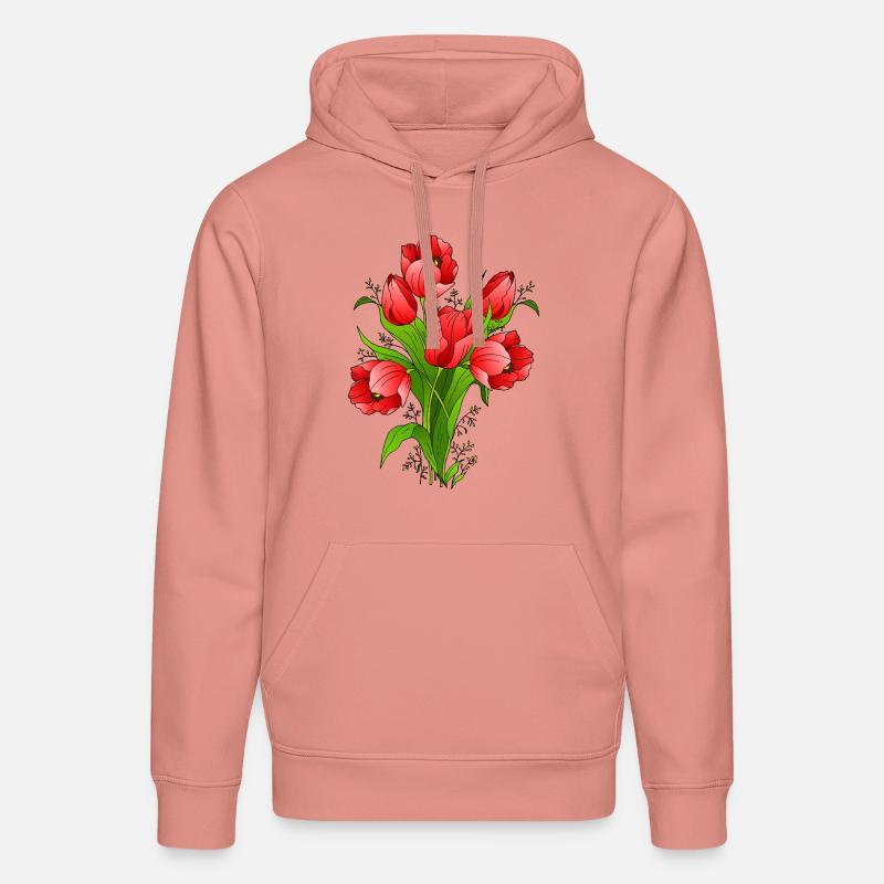 Blumen - Stanley/Stella Unisex Bio-Hoodie DRUMMER  - Altrosa