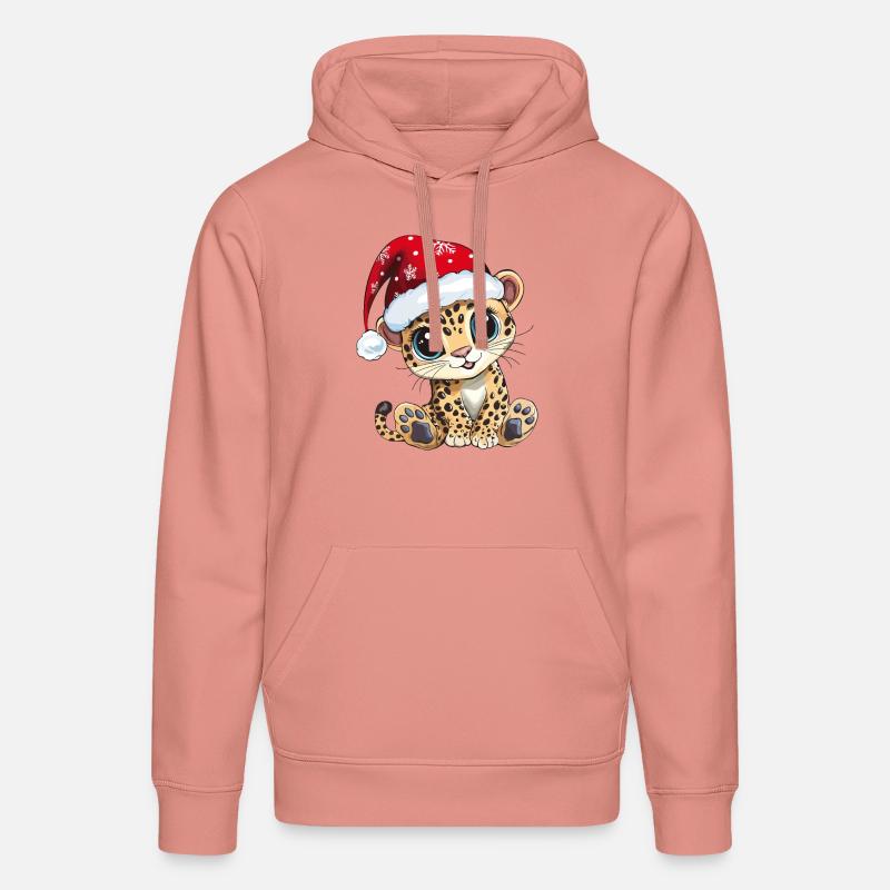 Léopard Noël Mignon Noël mignon - Sweat à capuche bio DRUMMER Stanley/Stella Unisexe - rose poudré
