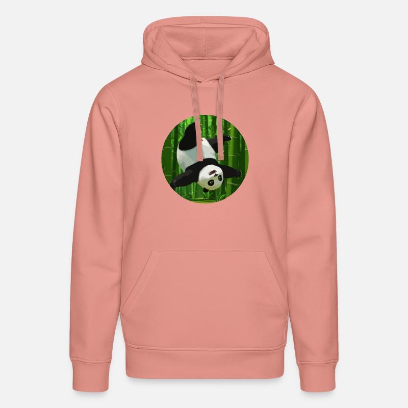 Panda faisant un saut périlleux - Sweat à capuche bio DRUMMER Stanley/Stella Unisexe - rose poudré